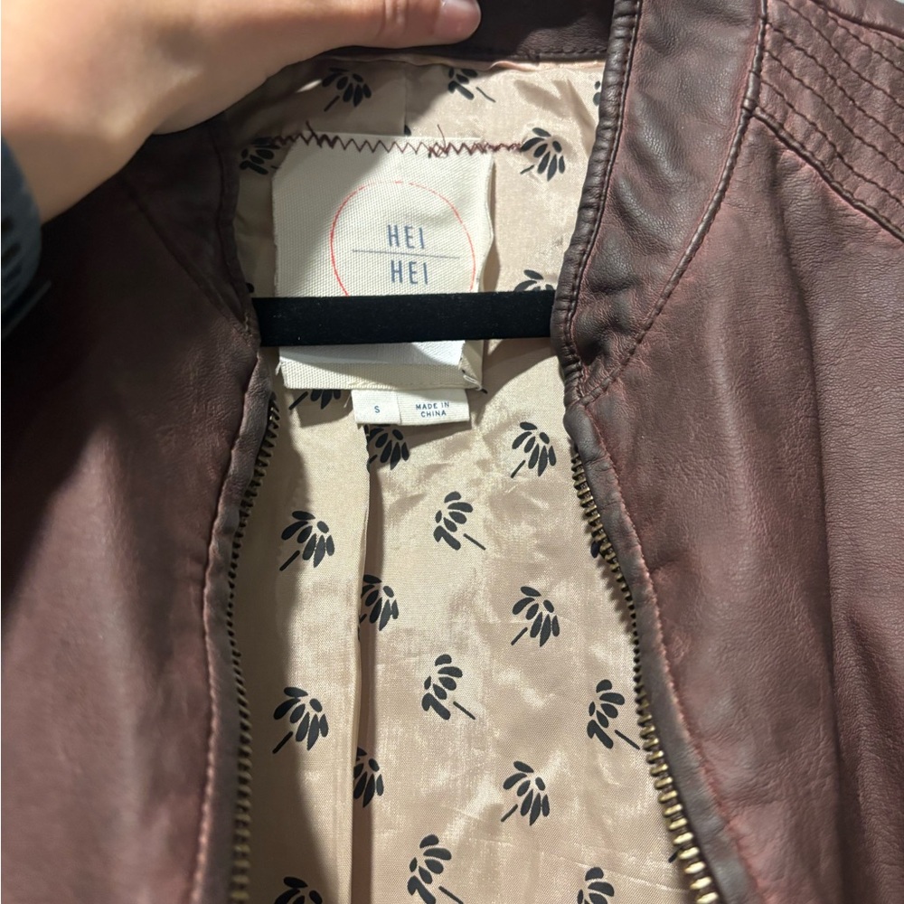 Free People Purple Women's Smal Full Zip Sleeve 2 Pocket Vegan Suede Moto Jacket - Picture 2 of 3